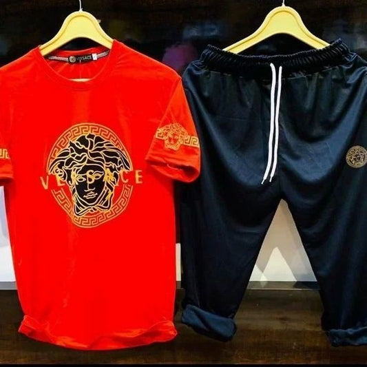 Men Summer Tracksuit (Red & Black)