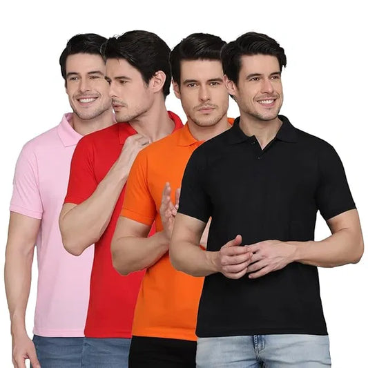 Cotton Polo T-Shirt (Pack of 4)