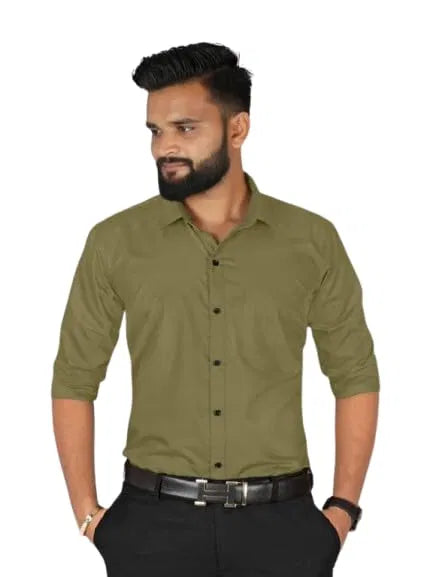 Men’s Mehandi Slim Fit Formal & Casual Shirt Full Sleeve Solid Shirt Pack of 3