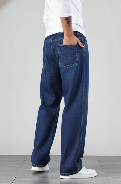 ROFYT Men’s Straight Fit Blue Denim Jeans