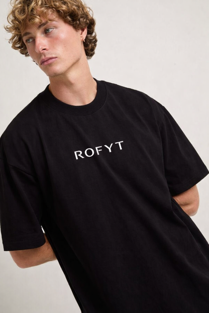 ROFYT Wear Black Oversized Cotton T-Shirt for Men