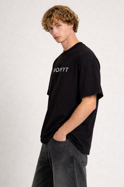 ROFYT Wear Black Oversized Cotton T-Shirt for Men