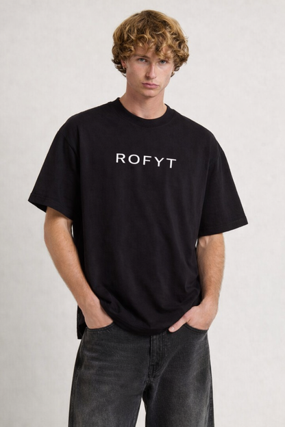 ROFYT Wear Black Oversized Cotton T-Shirt for Men