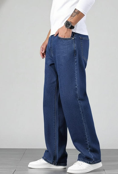 ROFYT Men’s Straight Fit Blue Denim Jeans