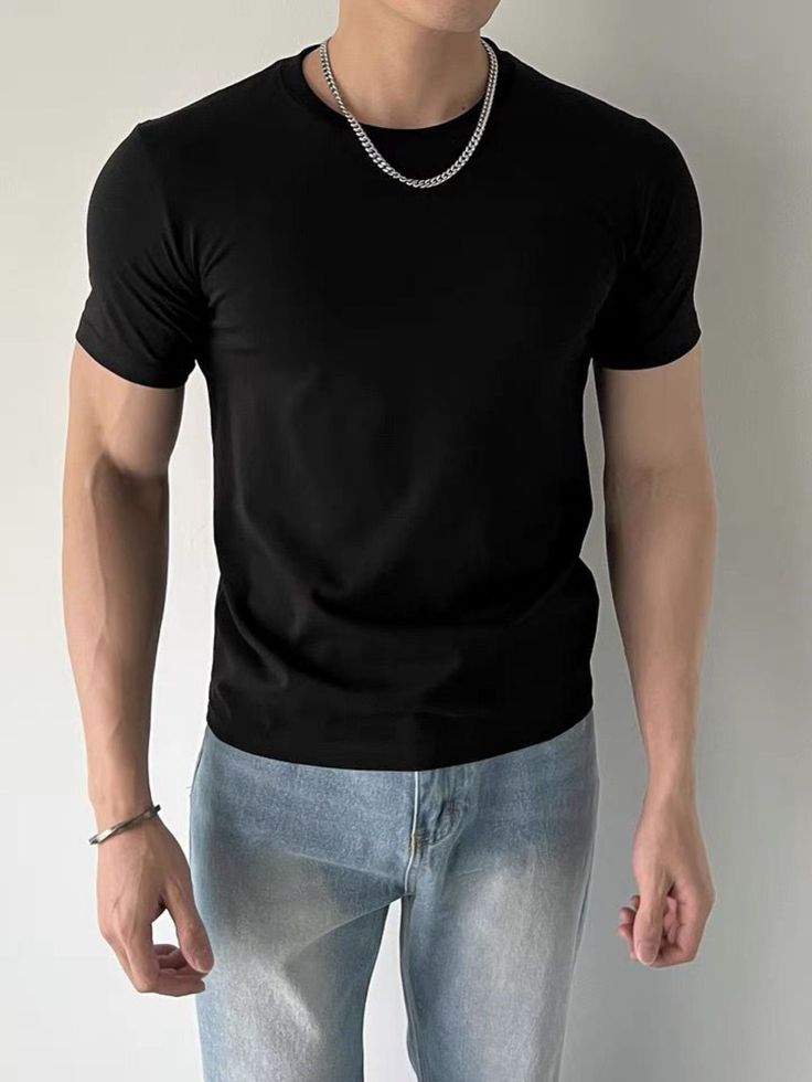 ROFYT Wear Premium Black Cotton T-Shirt for Men fit