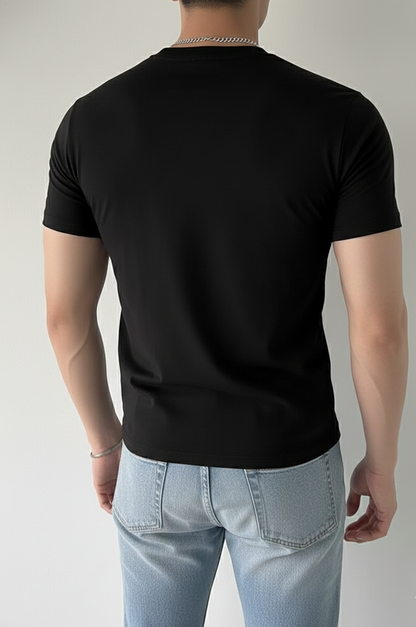 ROFYT Wear Premium Black Cotton T-Shirt for Men fit