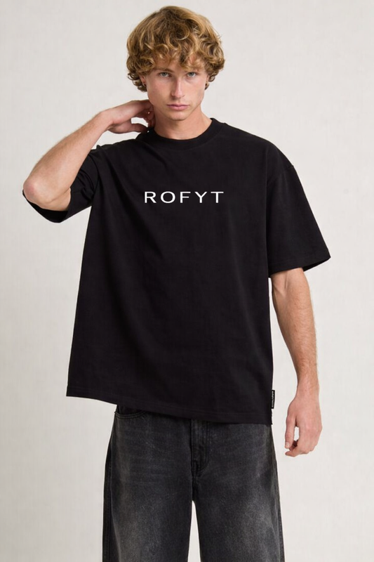 ROFYT Wear Black Oversized Cotton T-Shirt for Men