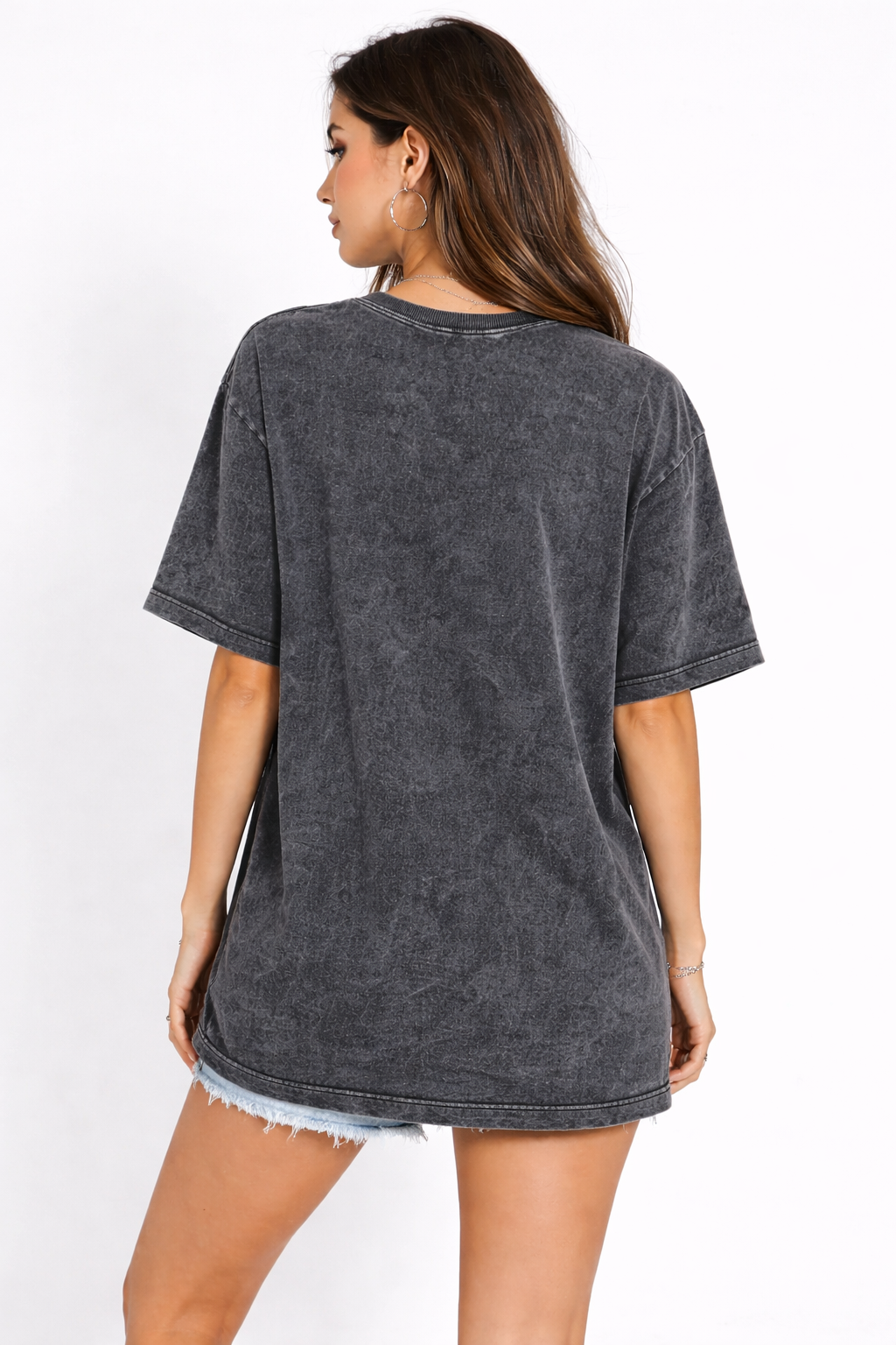 ROFYT Oversized Washed Cotton T-Shirt – Dark Grey